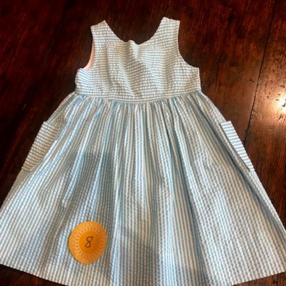 #8 - Kelly's Kids Blue/White Dress - Size 4/5